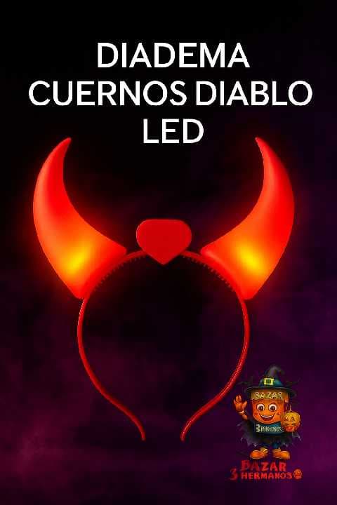 diadema cuernos de diablo luz led