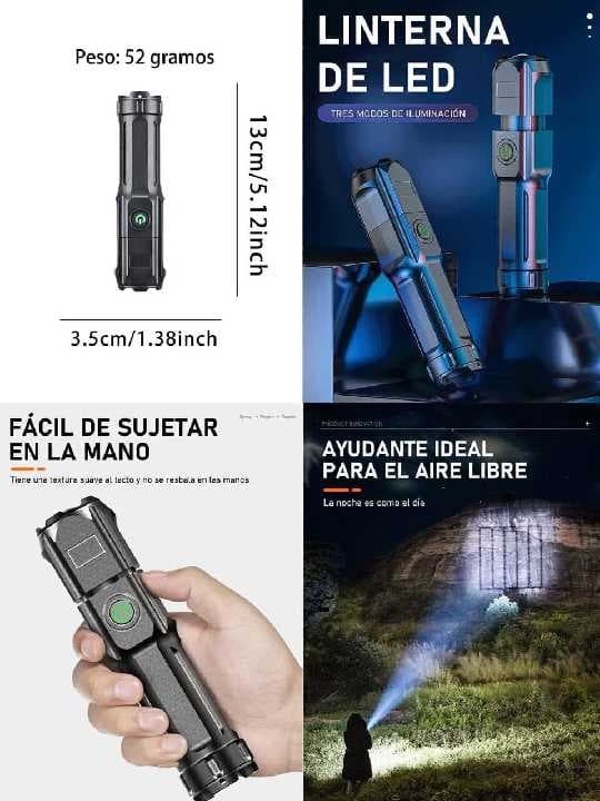 mini lampara recargable con ajuste