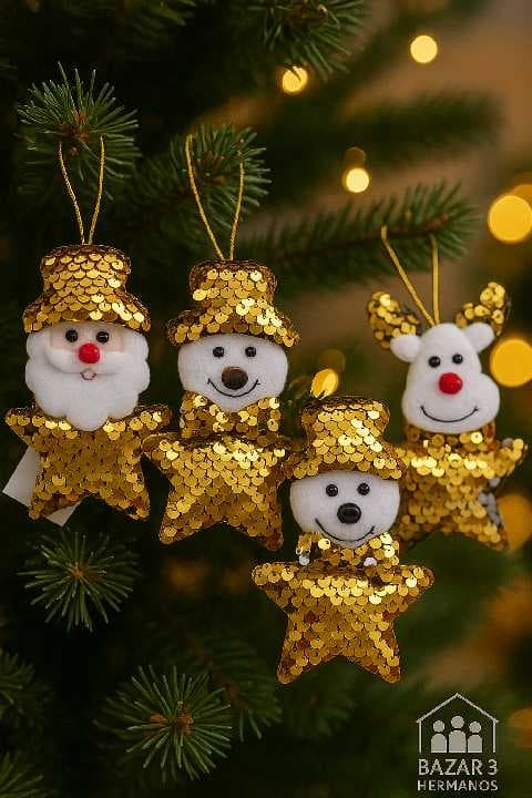 adornos navideños de lentejuela
