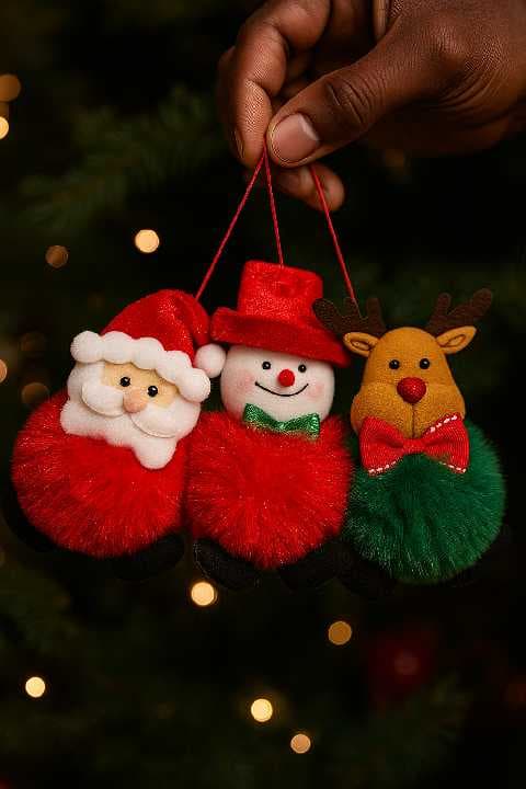 colgante navideño pompon modelo 3