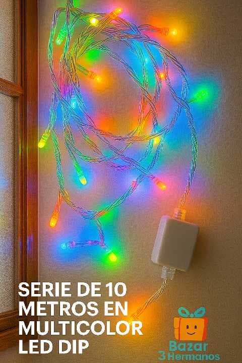 serie navideña multicolor 10metros 100leds