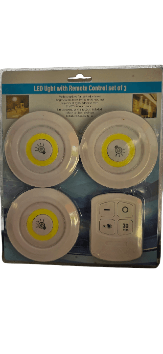 kit de 3 lamparas led con control remoto