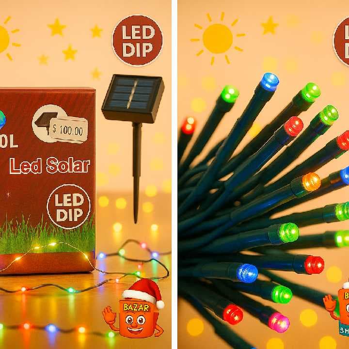 SERIE SOLAR DE 10 M COLOR MULTICOLOR LED DIP