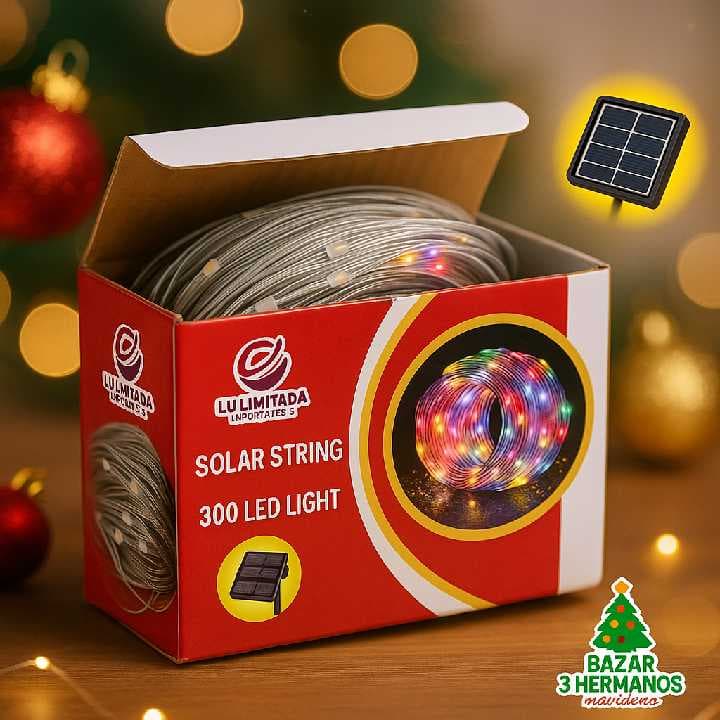 SERIE SOLAR DE 30 M CON LED DE ARROZ MULTICOLOR