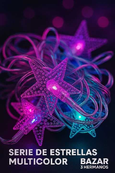 SERIE DE ESTRELLA MULTICOLOR DE 10 M DE CLAVIJA