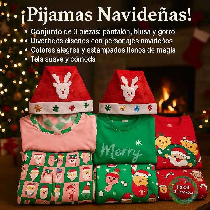 PIJAMA DE 3 PIEZAS, PANTALON , BLUSA Y GORRO