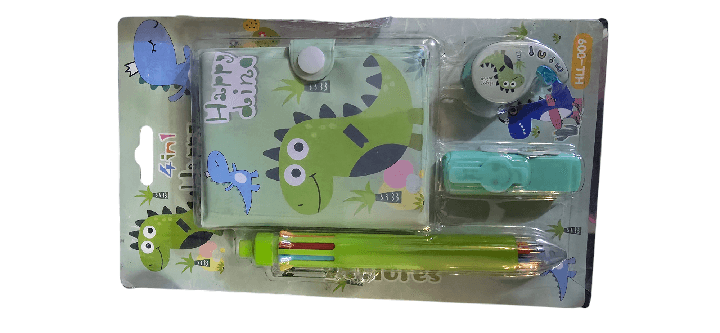 set de mini libreta , pluma , marcador y cinta adhesiva