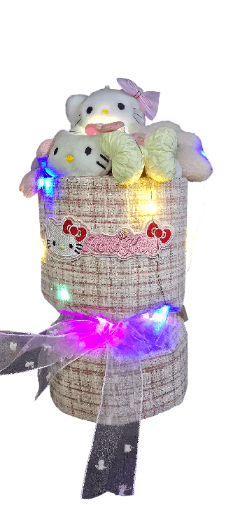 ramo grande de hello kitty de peluches con luz ed