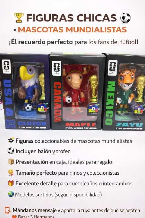 colección de mascotas mundialistas 2026 tamaño chico