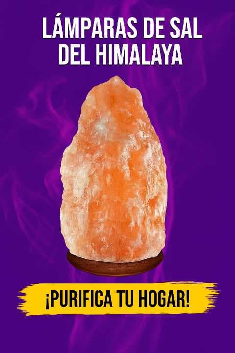 lampara con sal real del Himalaya tipo cuarzo